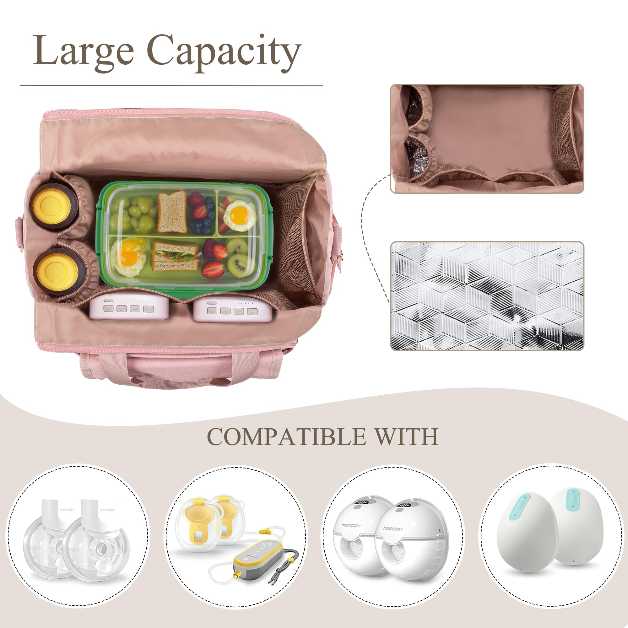 LUXJA insulated pockets keep bottles cool in aluminum-foil compartments.