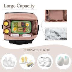 LUXJA pump bag insulated pockets keep bottles temp-safe on the go