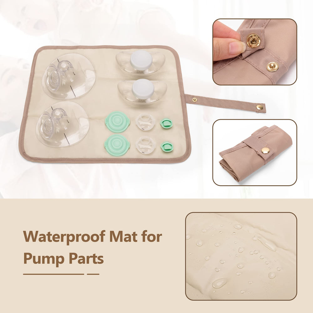 Luxja wearable breast pump bag mesh pocket neatly holds small parts for quick access