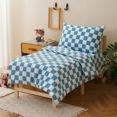 Luxlovery toddler fitted sheet showing 8-pocket depth for secure toddler bed fit