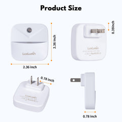 LuxLumin bathroom night light stays cool to touch with gentle glow.