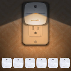 LuxLumin nightlight wall plug with dusk-to-dawn sensor provides hands-free hallway lighting.