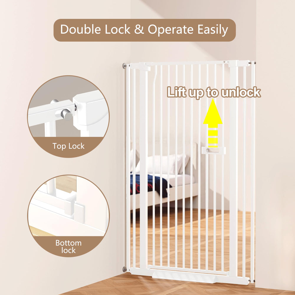 LuxTrsde 1.37-inch gap prevents pets from squeezing through.