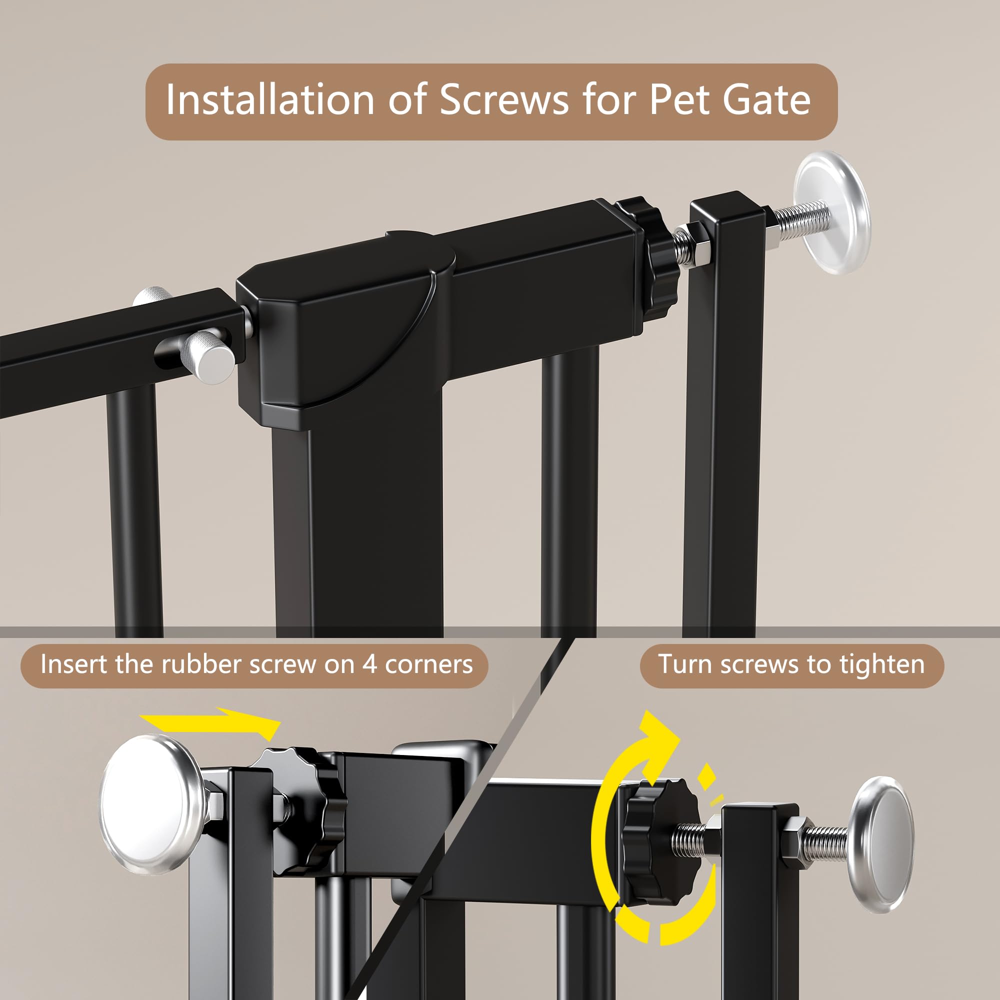 LuxTrsde steel-construction-durable gate offers sturdy, long-lasting pet barrier.