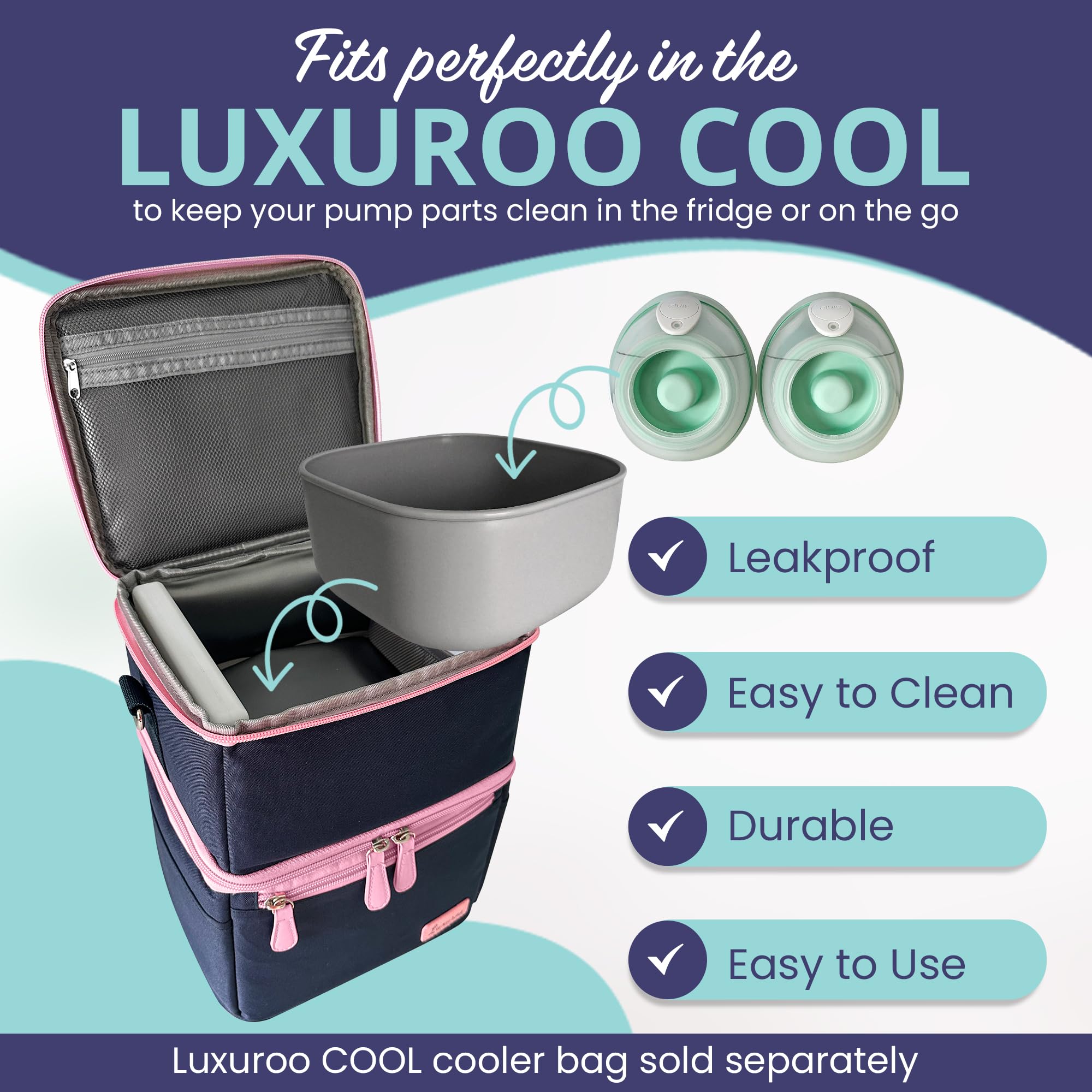 Luxuroo COOL cooler bag pairs with PumpPartment for fridge-hack on the go.