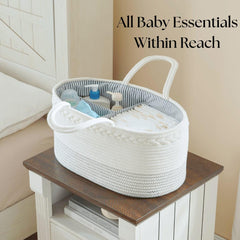 Luxury Little cotton rope material close-up emphasizes skin-friendly, safe baby storage.