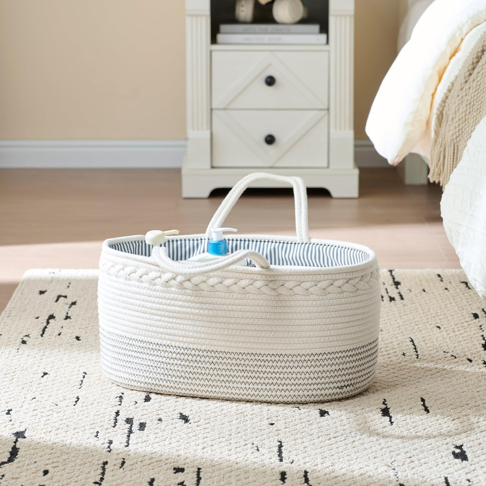 Luxury Little baby storage in car or travel setting highlights portability.