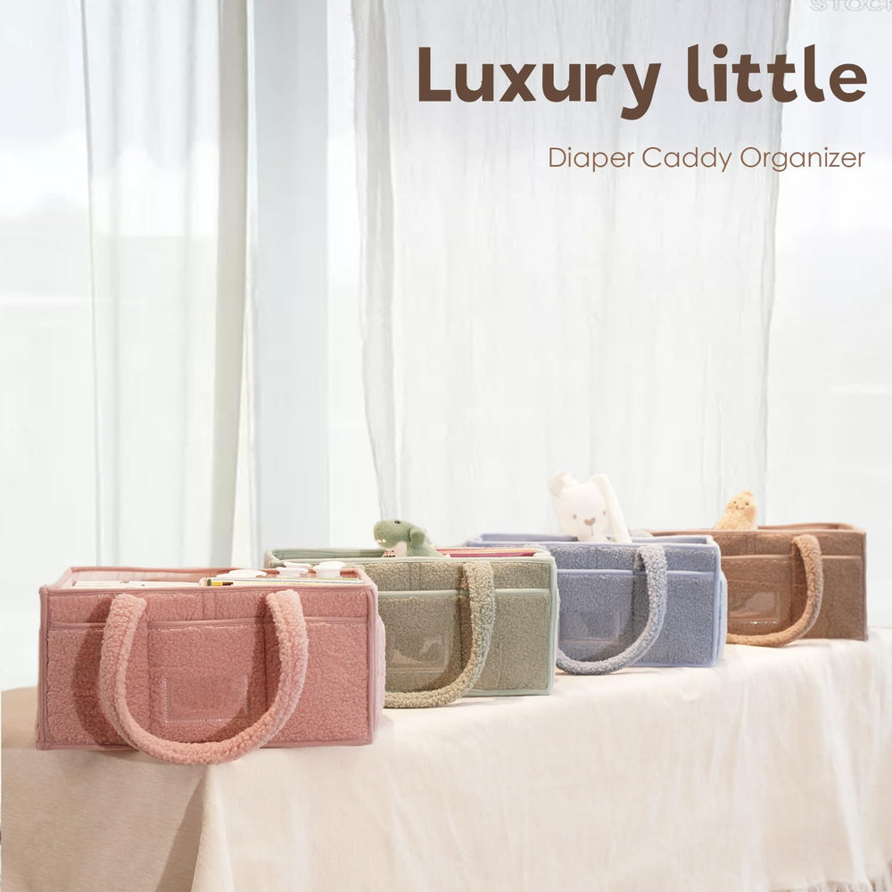 Luxury Little diaper caddy changing table use creates an organized diaper care station.