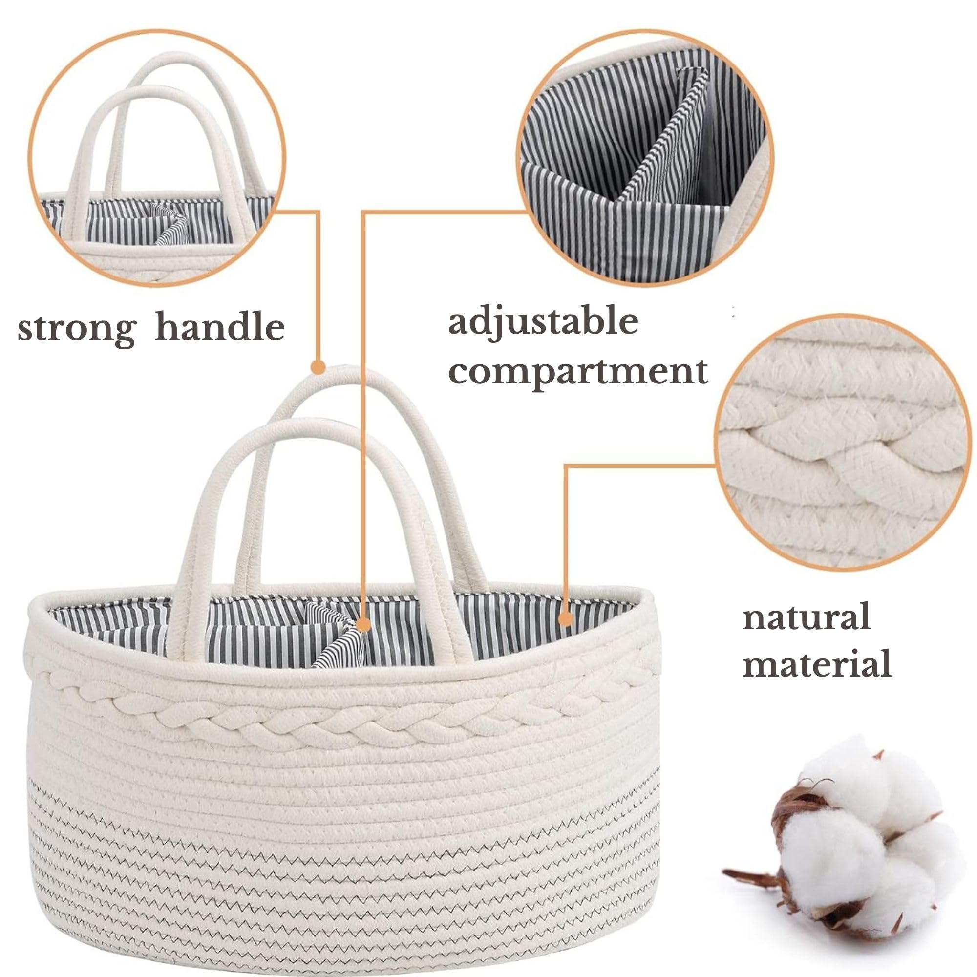 Luxury Little diaper caddy on changing table showcases practical space-saving organization.
