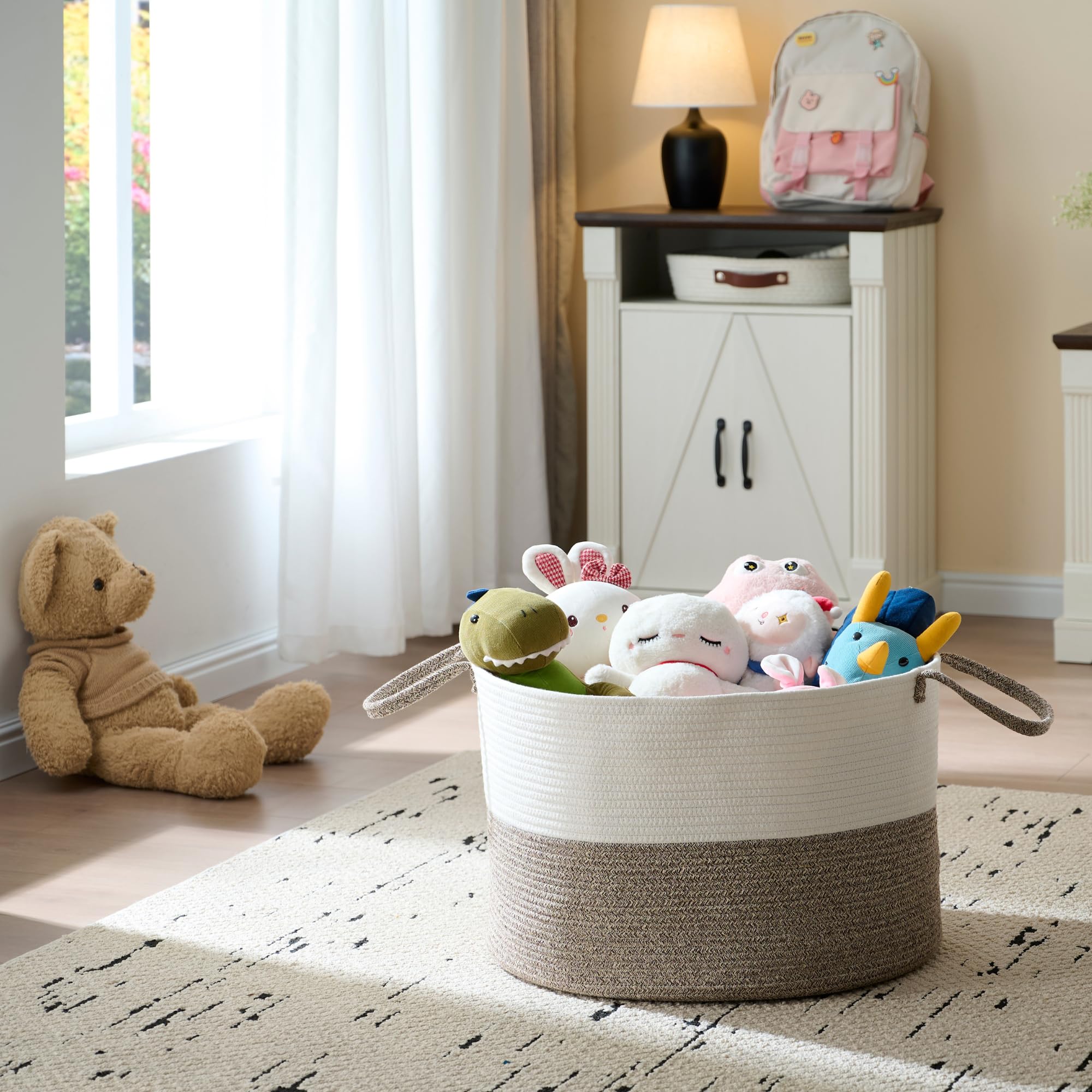 Luxury Little XXXL Nursery Storage Basket 100% undyed cotton rope natural, chemical-free storage