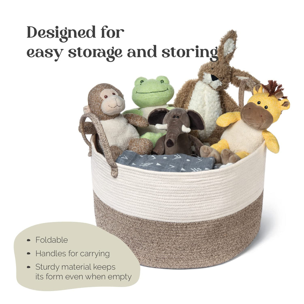 Luxury Little XXXL Nursery Storage Basket two sturdy handles for secure transport