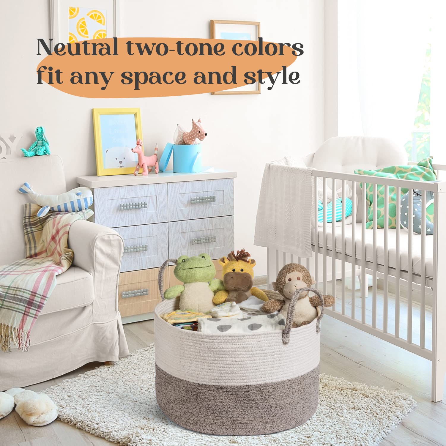 Luxury Little XXXL Nursery Storage Basket in kitchen or bathroom for organized space