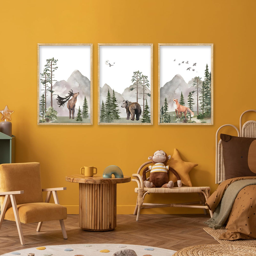 LuZhiQiang forest wall art set ideal for boys and girls rooms