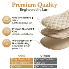 LUZZOR Changing Pad Liners 3 Pack in use on nursery changing station for tidy diaper changes