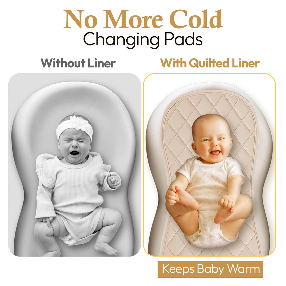 LUZZOR Changing Pad Liners 3 Pack non-slip backing prevents bunching during changes