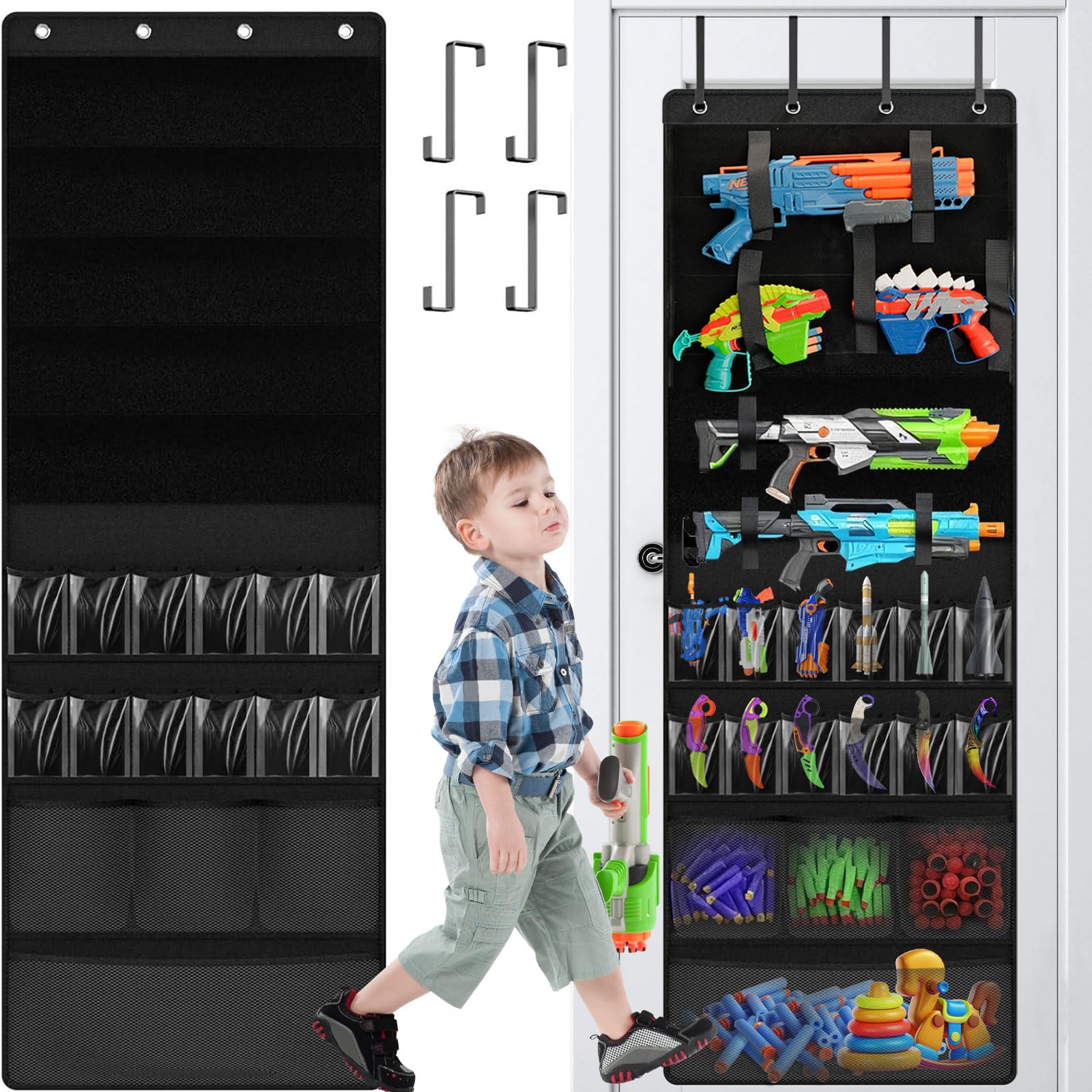 Lveesto Over the Door Organizer front view with 16 pockets for quick access