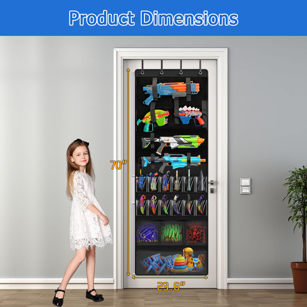 Lveesto Over the Door Organizer Velcro straps for customizable slots