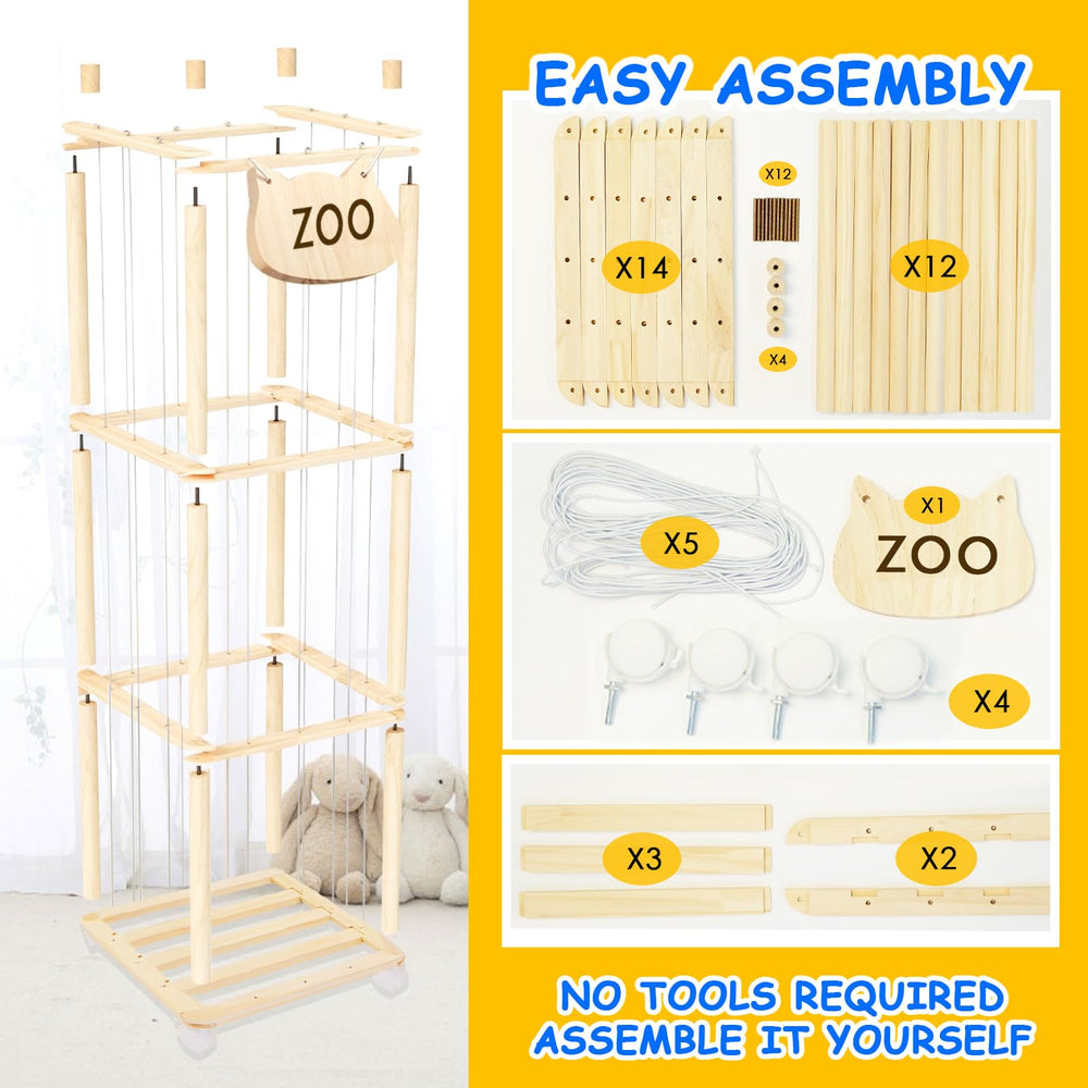 Lveesto stuffed animal storage tower breathable mesh bottom supports airflow and freshness.
