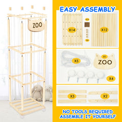 Lveesto stuffed animal storage tower breathable mesh bottom supports airflow and freshness.
