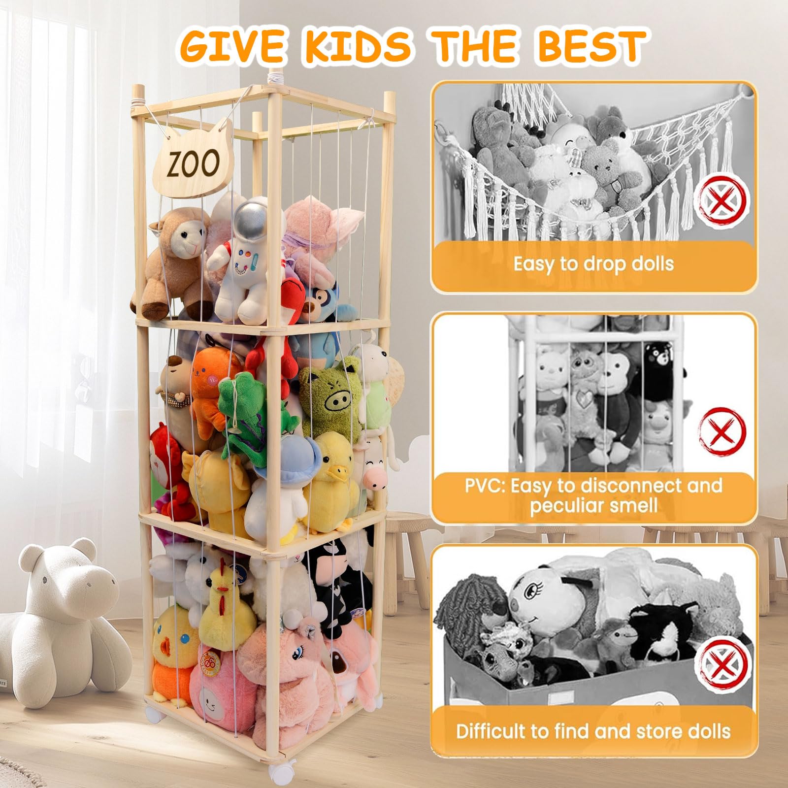 Lveesto storage tower in playroom demonstrates minimalist style and function.