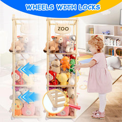 Lveesto storage tower side view highlights vertical space-saving design for toys.