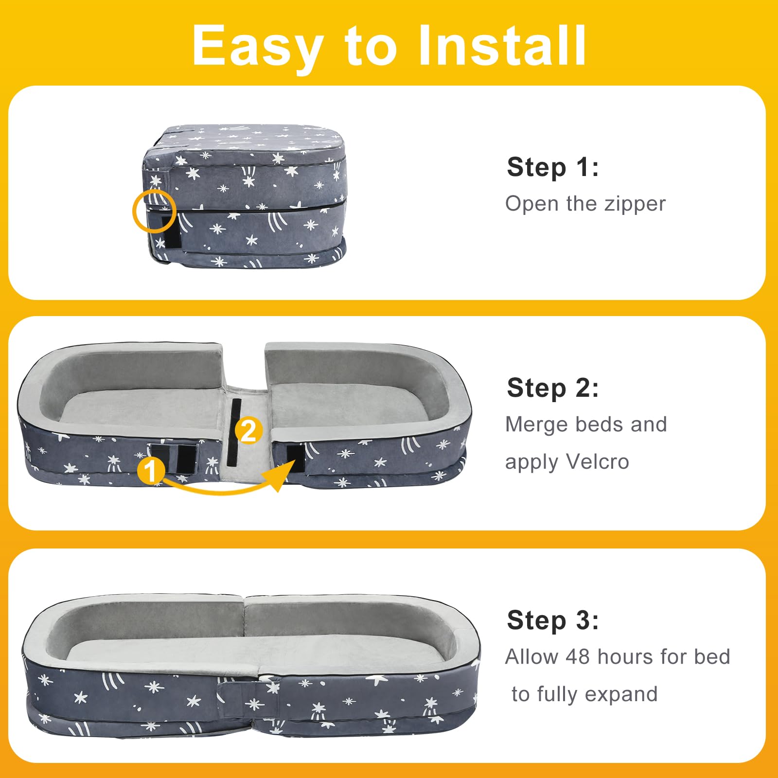 Lvemilio portable bed supports restful naps during travel and overnight stays.