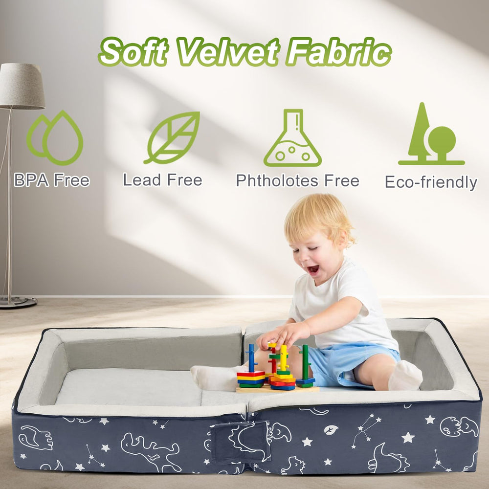Lvemilio Toddler Travel Bed detachable cover for easy machine washing after trips.