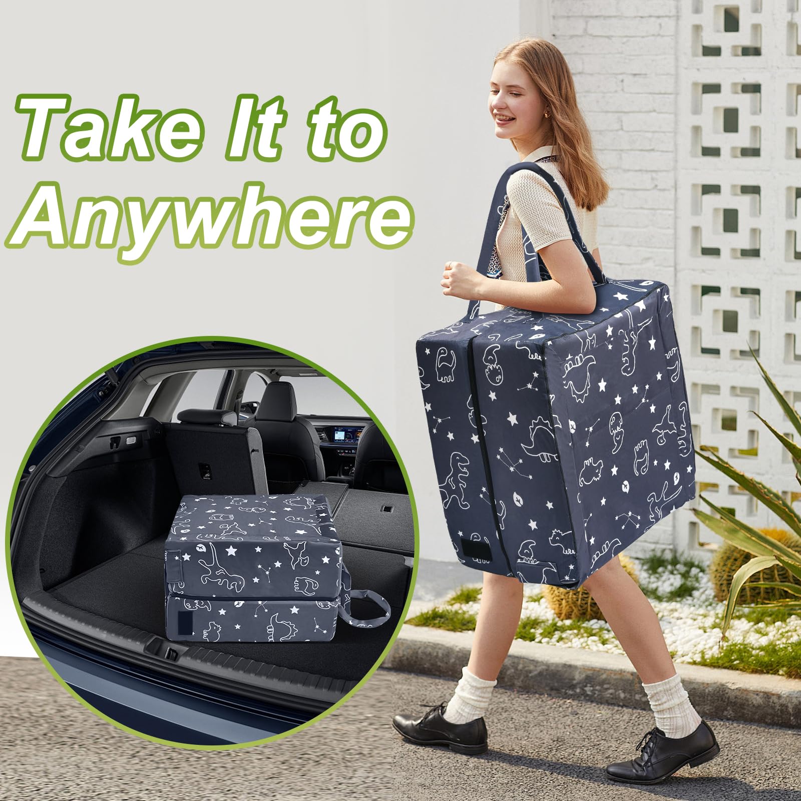 Lvemilio Toddler Travel Bed lightweight and foldable for effortless travel with kids.