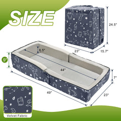 Lvemilio Toddler Travel Bed soft velvet fabric enhances nap-time softness and warmth.