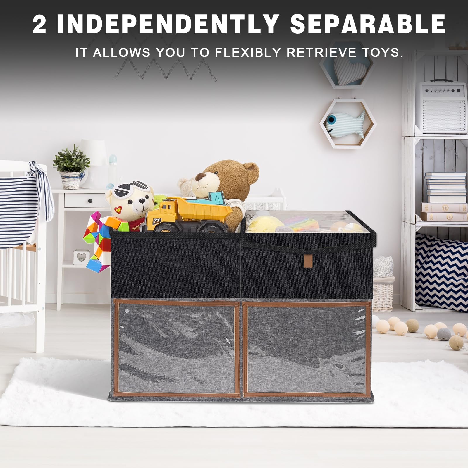 LVGOATH toy storage box adjustable dividers fit toys of different sizes and shapes.