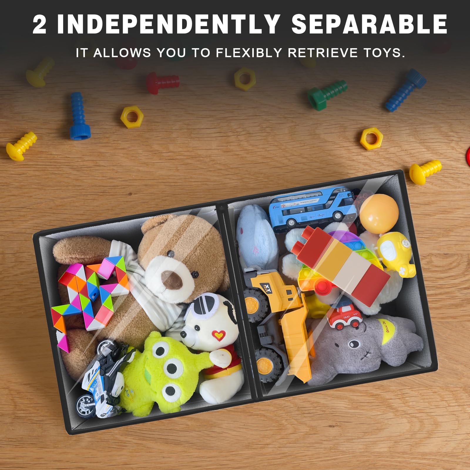 LVGOATH toy storage box with magnetic lid ensures safe, smooth closure during playtime.