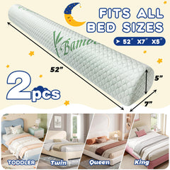 LVYSHOW bed bumper on a twin bed demonstrates universal fit and stay-in-place design.