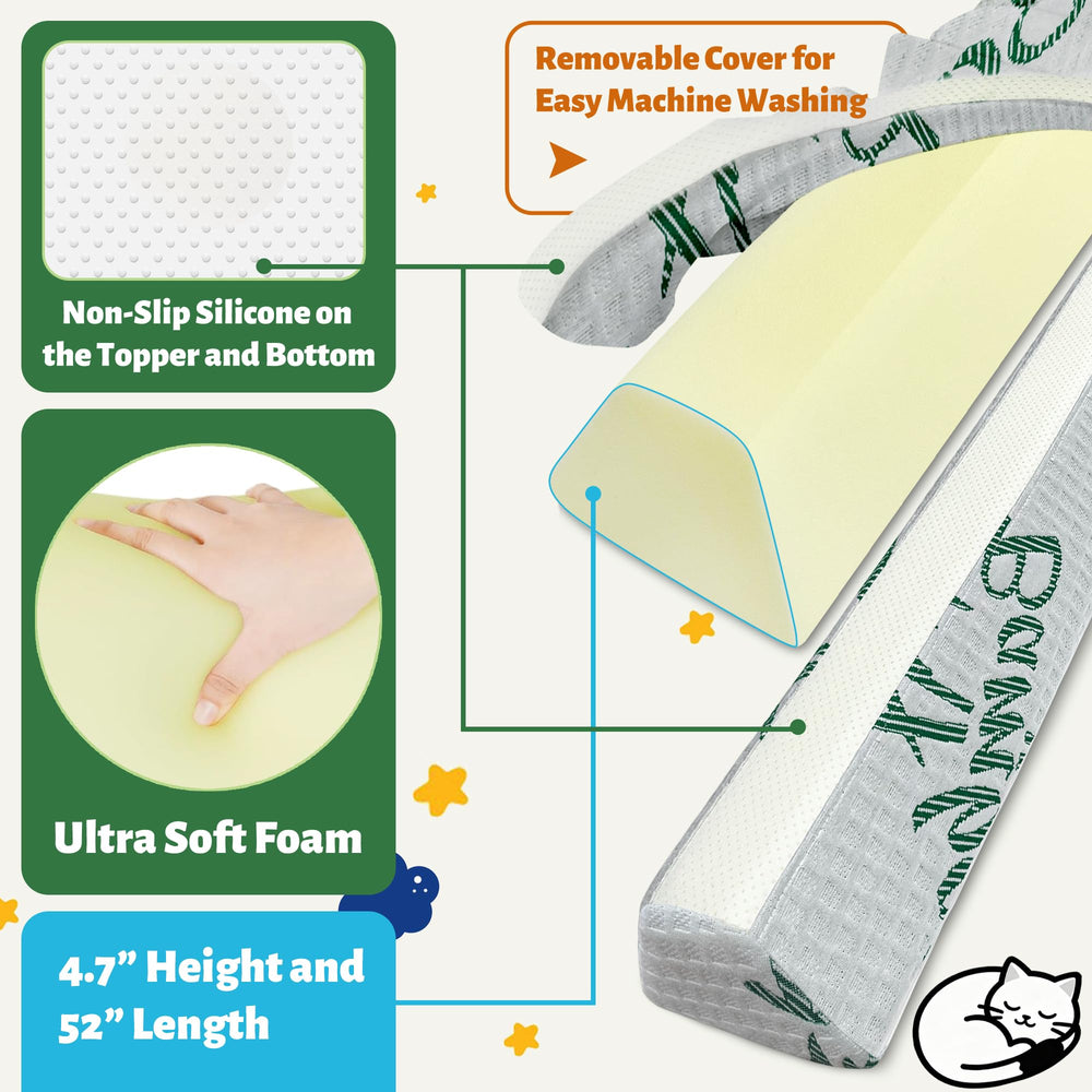 LVYSHOW non-slip-dots top-bottom design keeps rail in place for secure sleep.