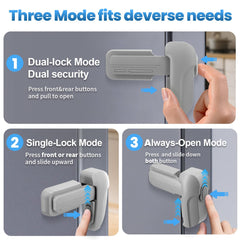 Lwuzkdo fridge lock adhesive pad closeup shows strong 3M tape contact.