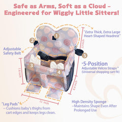 LWWACSS Premium Cart Cover on restaurant high chair keeps baby comfy at meals.