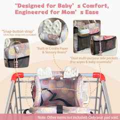 LWWACSS Premium Cart Cover attached to park swing protects skin and edges.