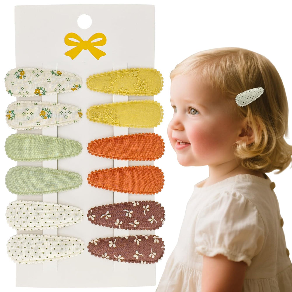 LXC YIZHIFA 12-pcs floral baby hair clips style 1 with non-slip grip for toddlers
