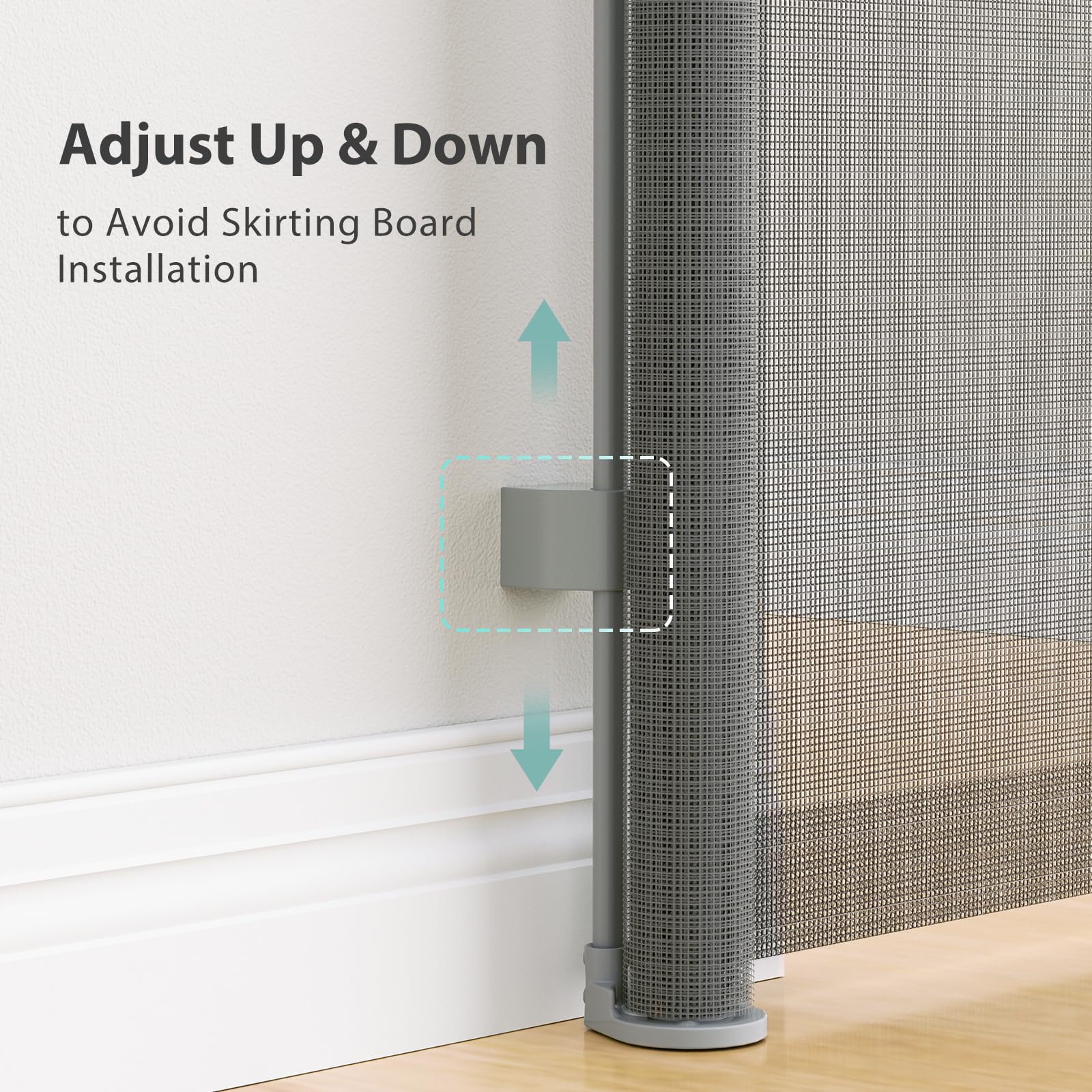LXCGROOMER 33-inch height shields stairs and doorways without bulk.