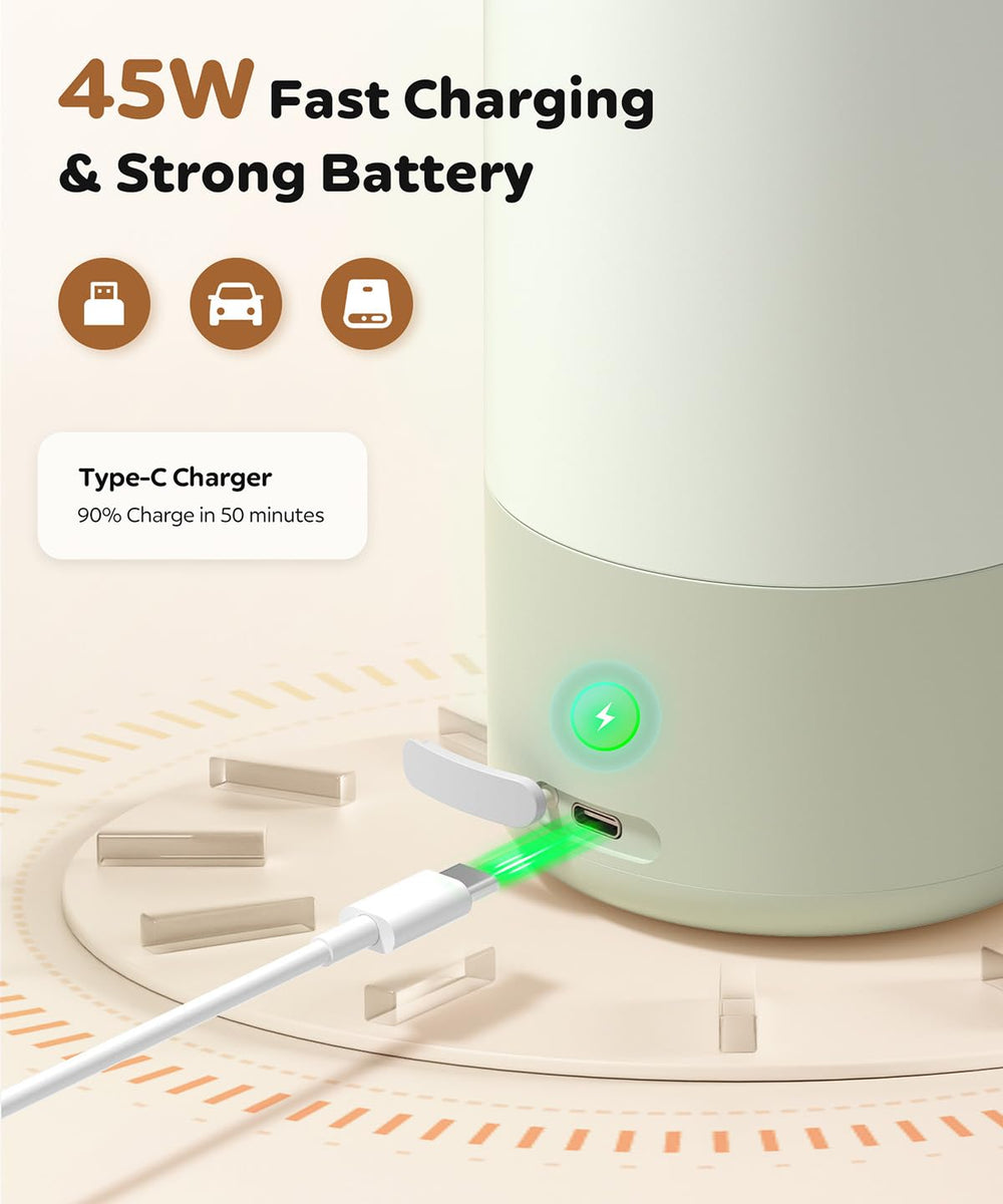 Lxlu bottle warmer fast charging with 45W for quick ready-to-use heat.