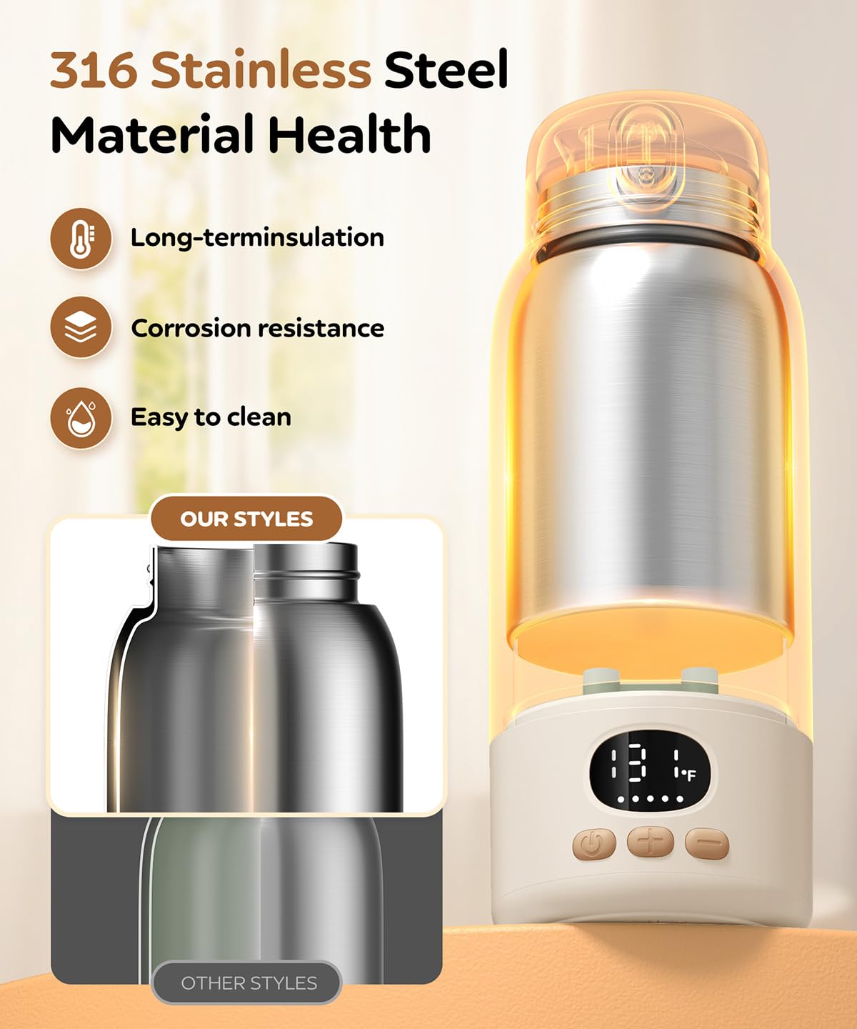 Lxlu bottle warmer with fast heating technology reduces waiting time