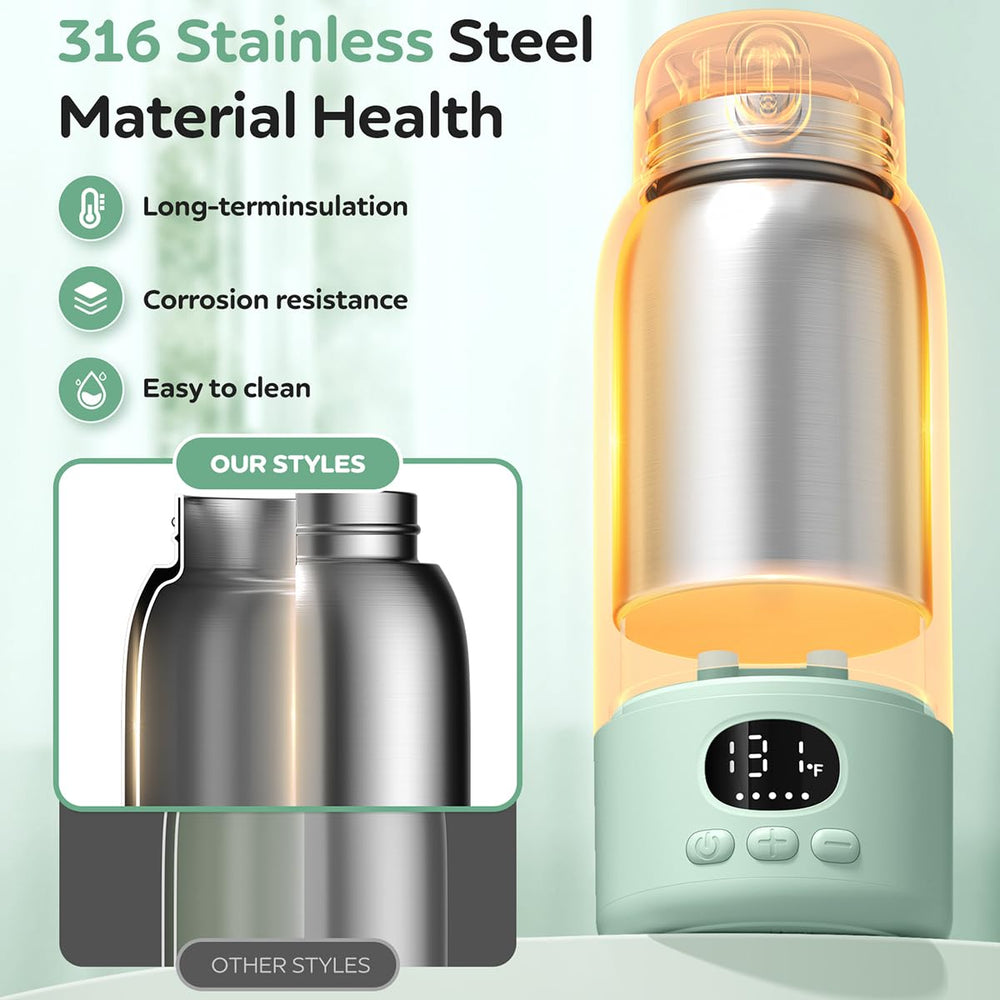 Lxlu bottle warmer interior stainless steel chamber