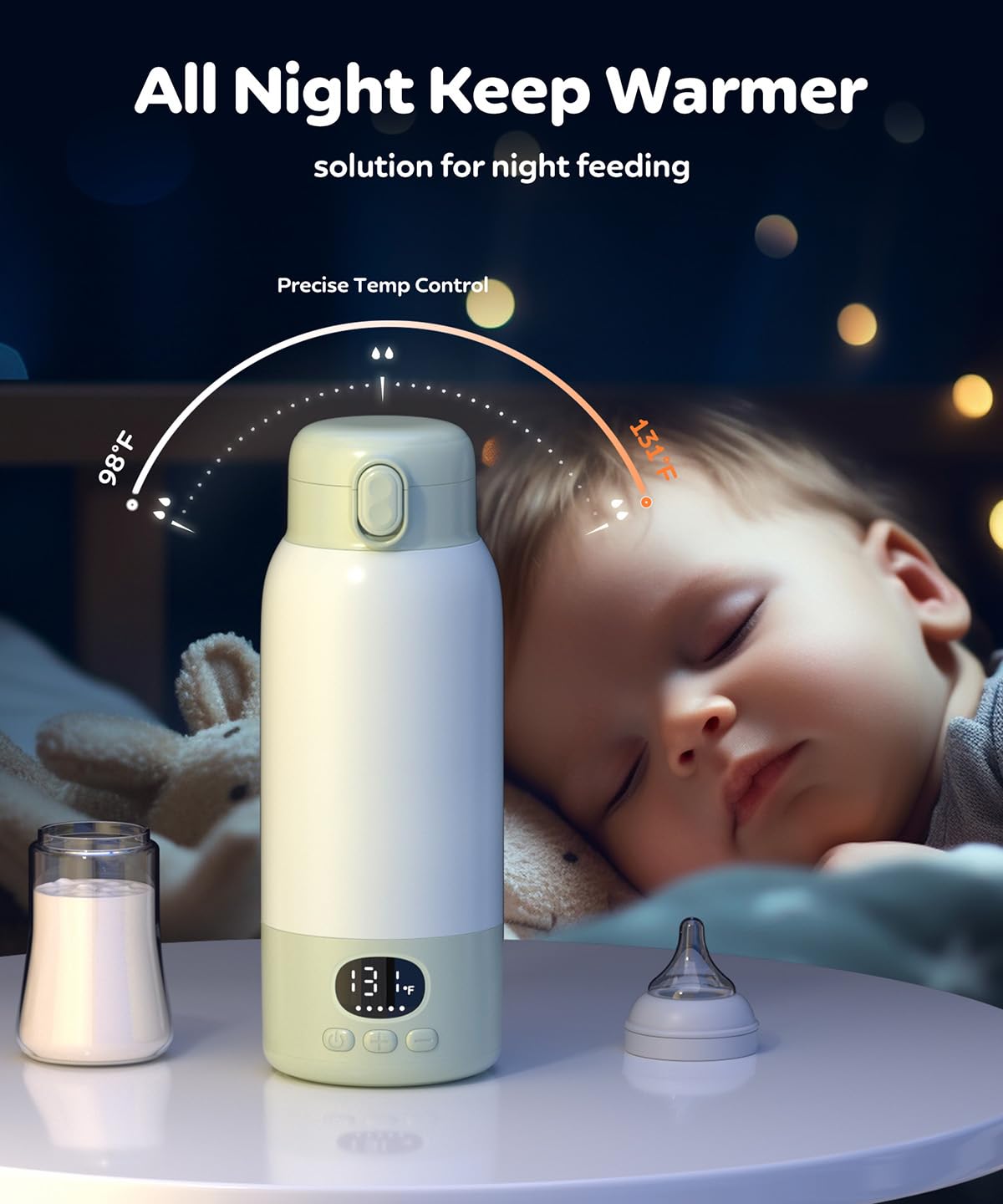 Lxlu bottle warmer safety lock helps prevent accidental opening.