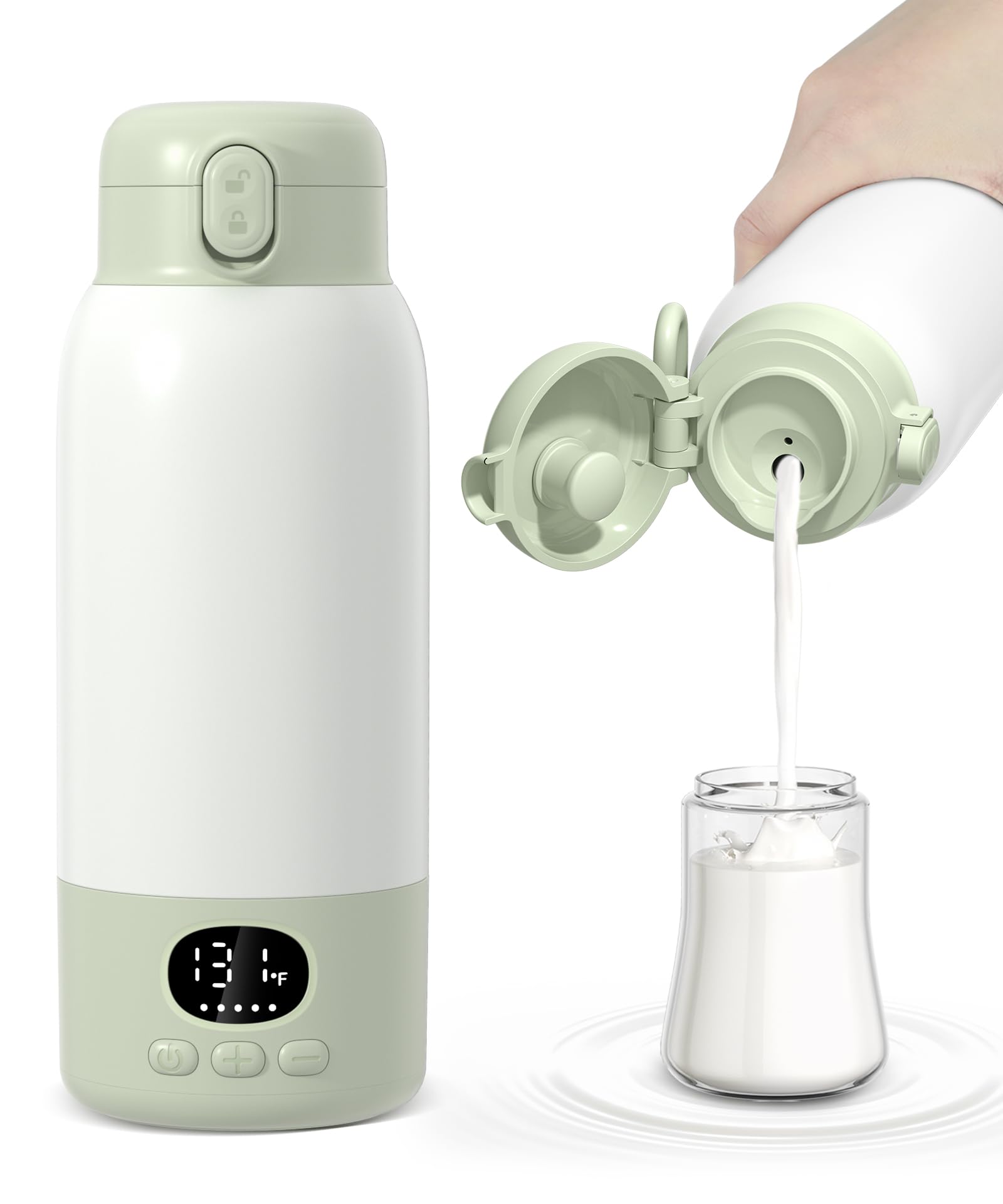 Lxlu portable bottle warmer front view for on-the-go feeding