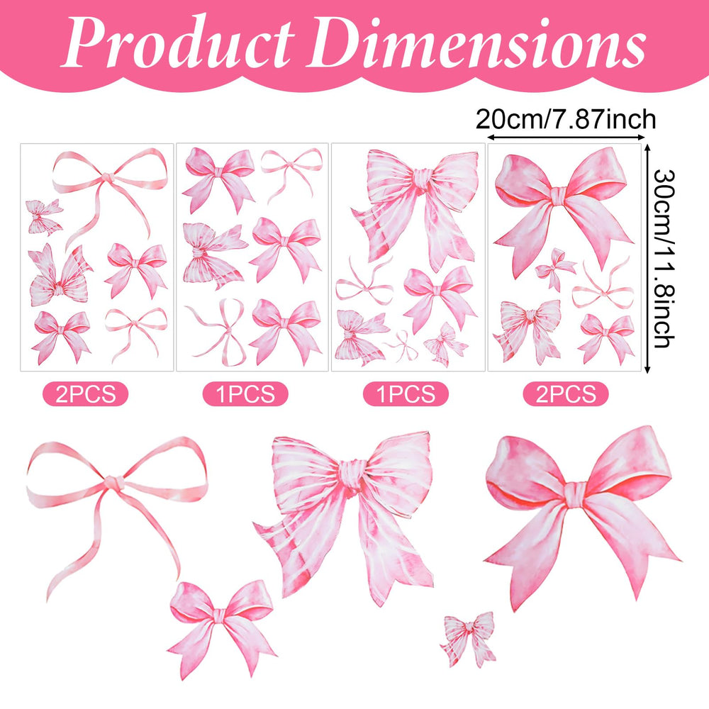 LXUEJIE pink bow wall sticker watercolor close-up showcases vivid finish for children's rooms