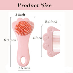 Lyaiwever baby comb in pink provides precise detangling with a compact grip.