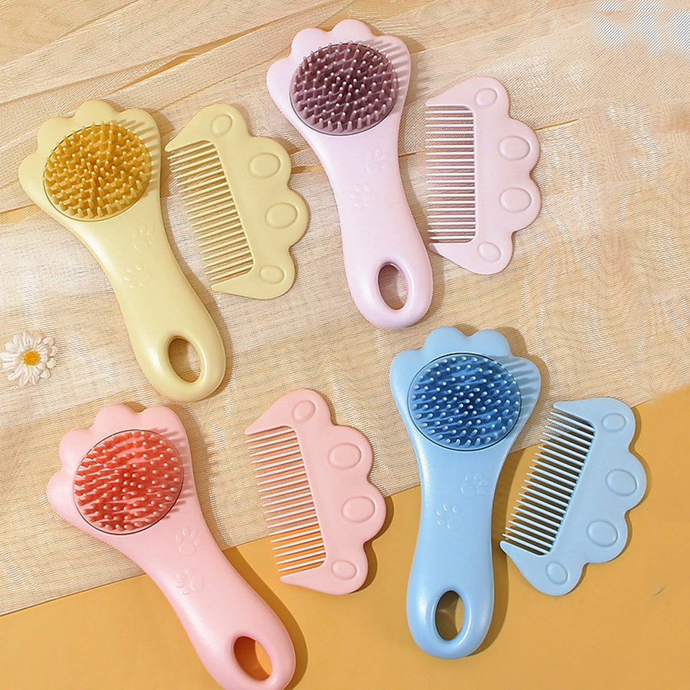 Lyaiwever baby hair brush with small hands grip shows user-friendly design.