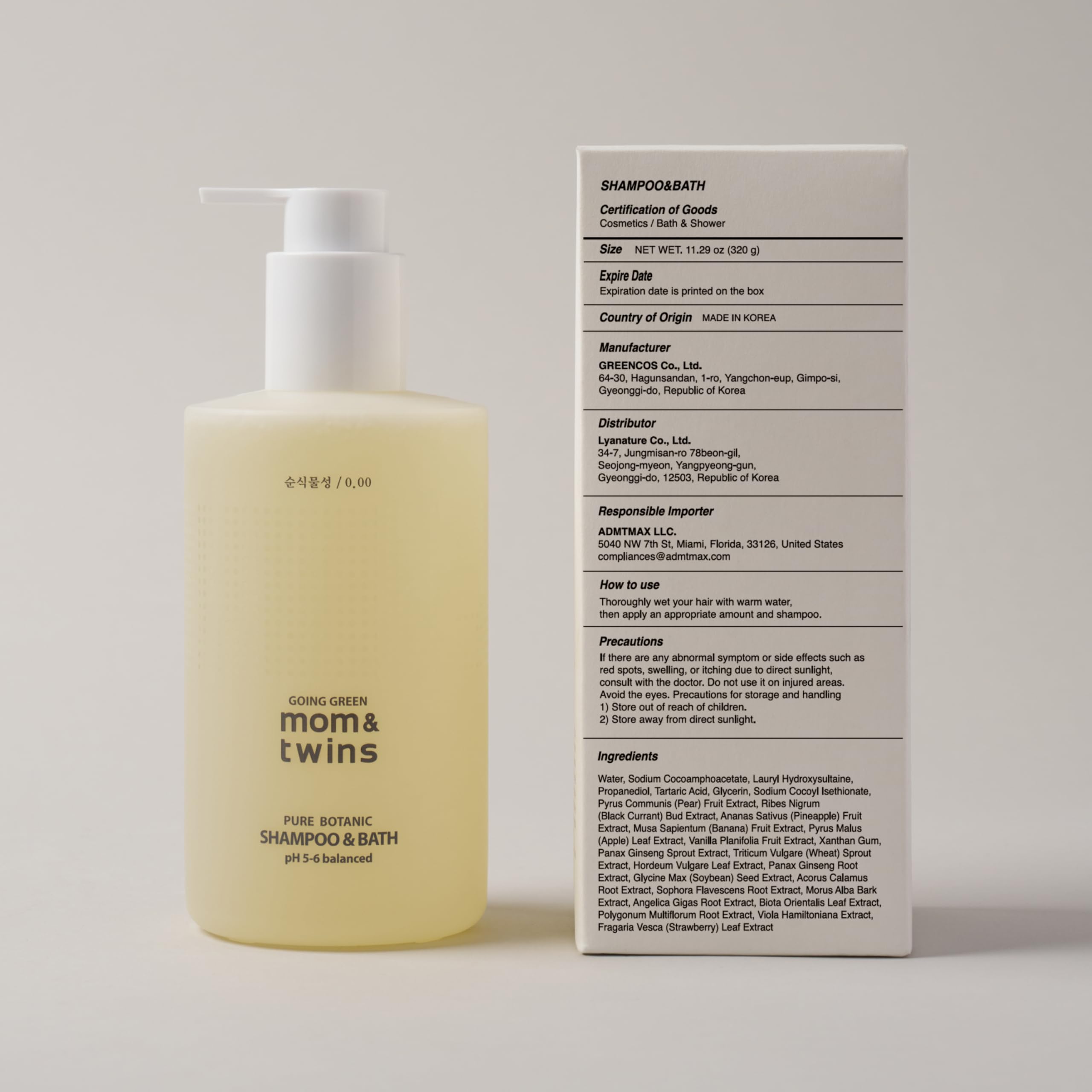 Lyanature bath time with organic cleanser for hair, face, and body.