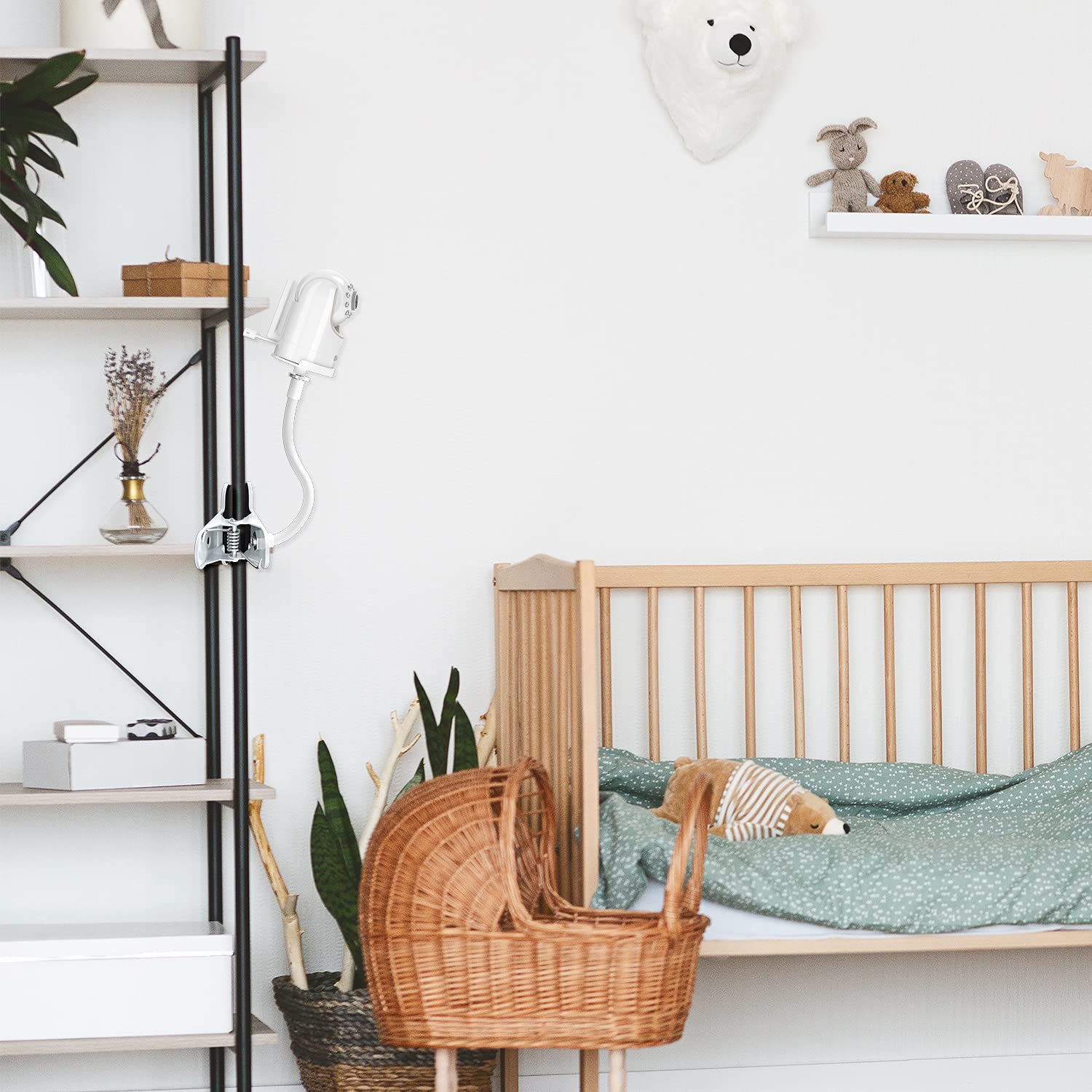 Lyeiaa Baby Monitor Mount end-table-placement keeps monitor within easy reach