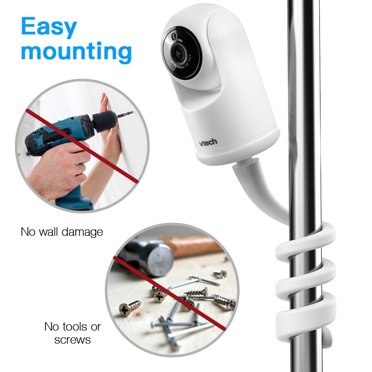 Lyeiaa VTech baby monitor mount durable materials for long-lasting nursery use