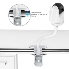 Lyeiaa baby monitor stand demonstrates crib-view angle for daytime monitoring.